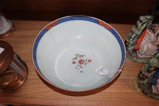 A Chinese bowl and a Chinese Imari bowl largest diameter 28cm